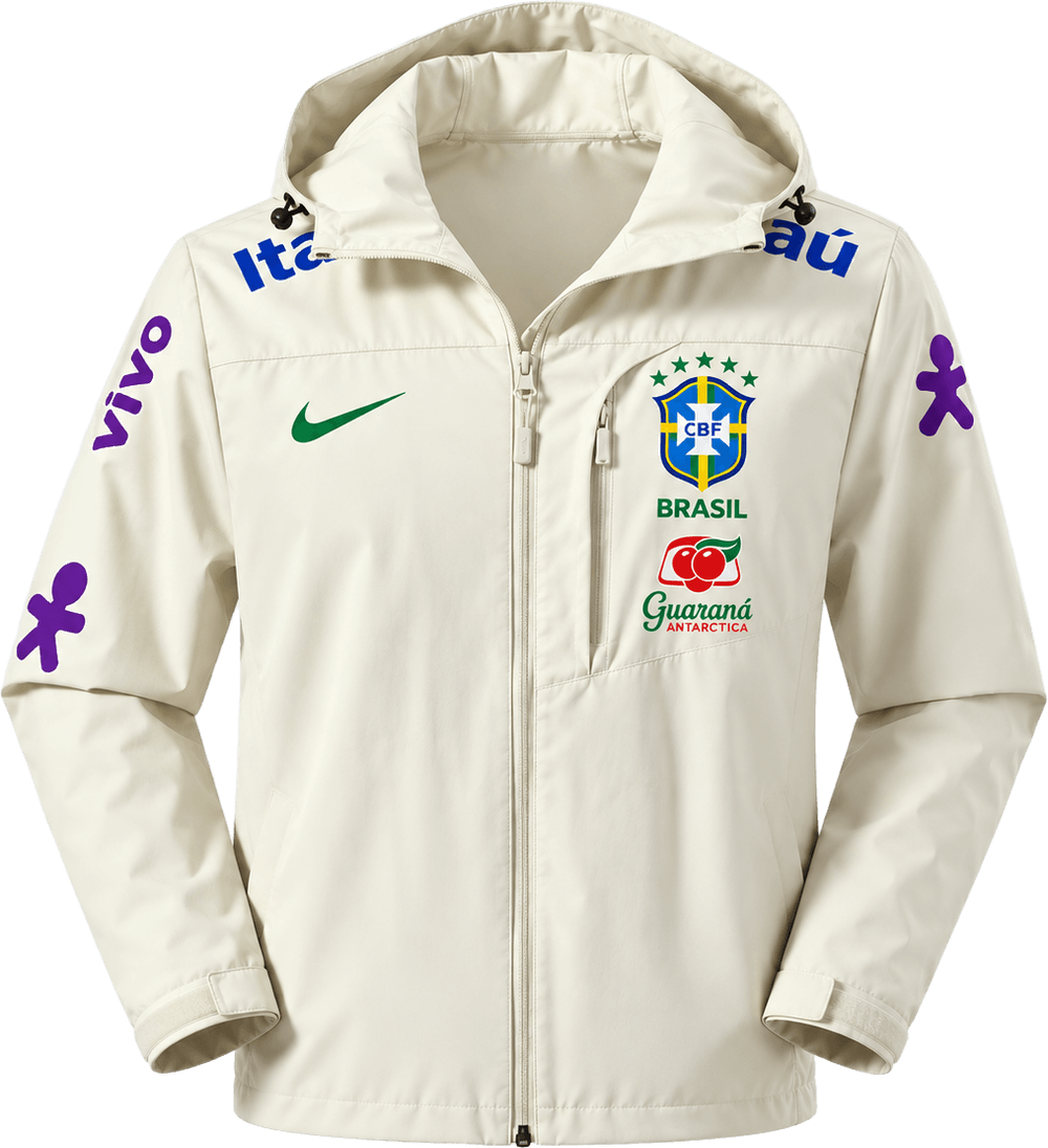 Coupe-vent Brésil crème à capuche